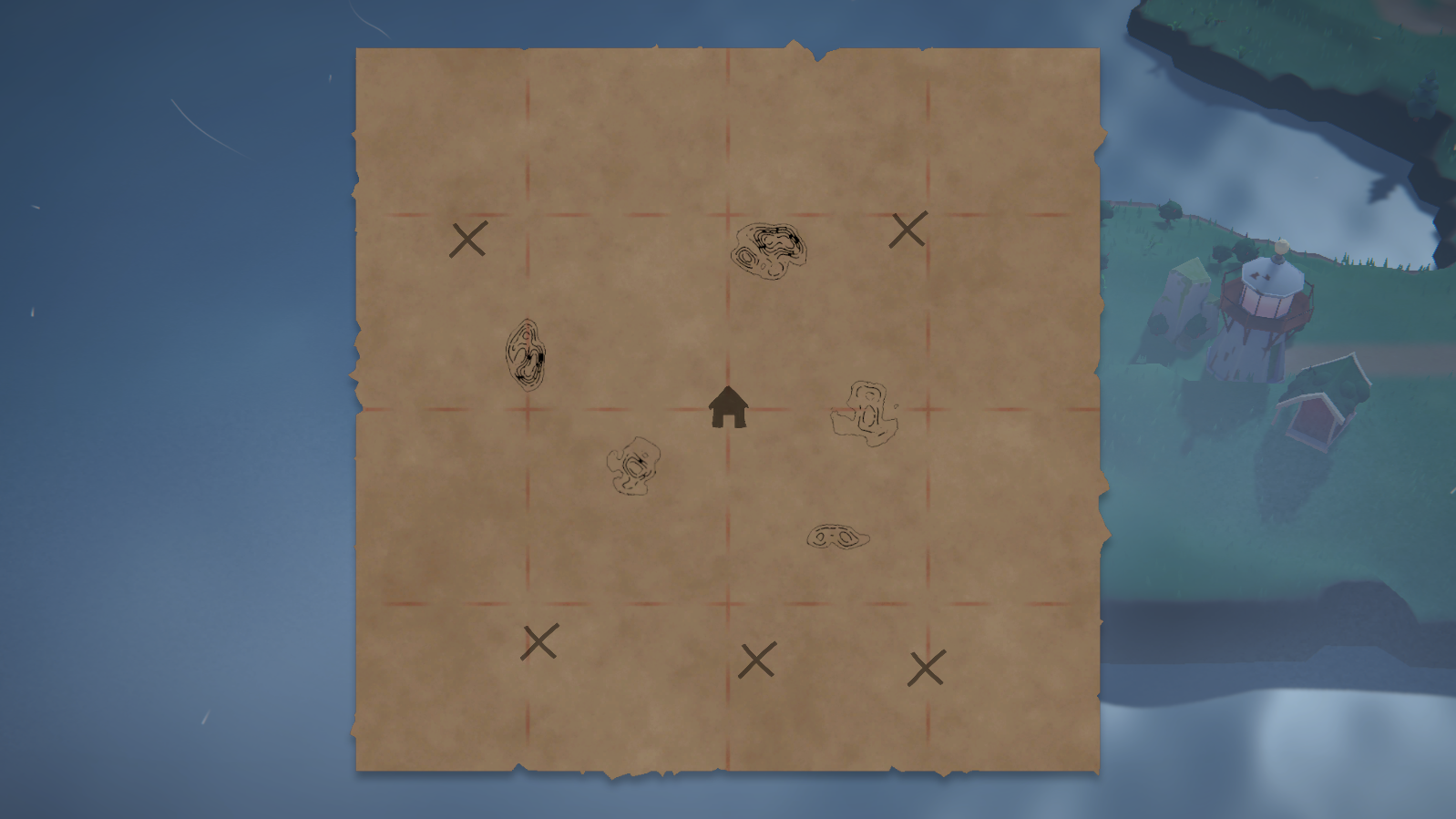 A screenshot of the map menu from the game